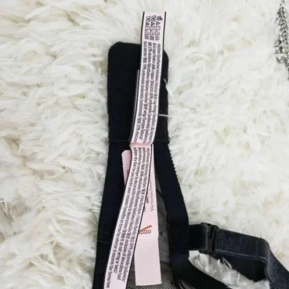 Victoria's Secret 34 DDD Black Velvet Lace Unlined Demi Sexy Bra